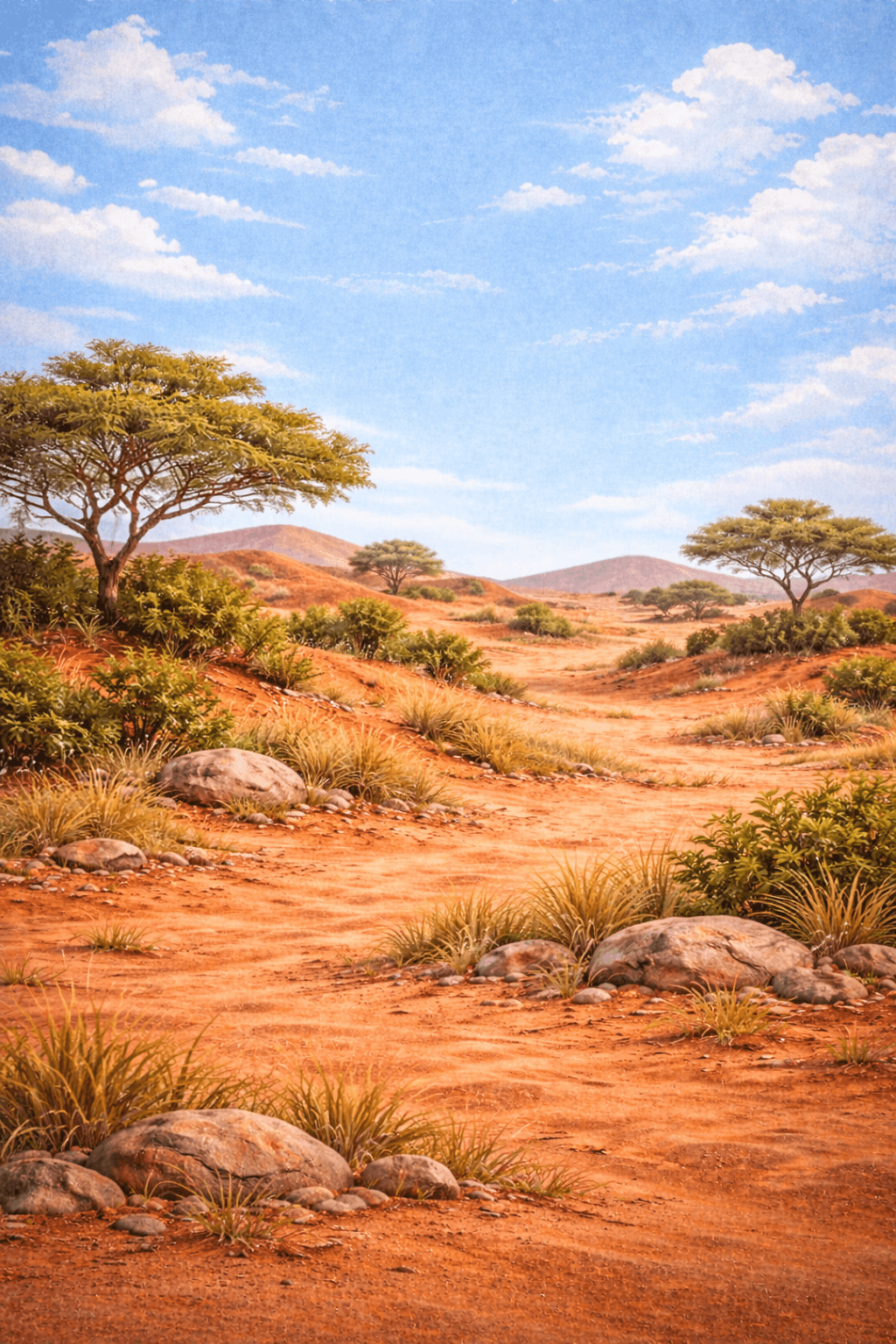 African Kalahari savanna landscape